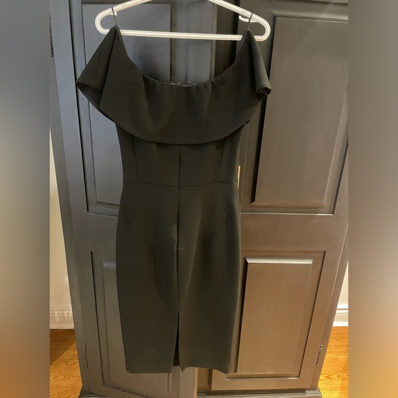 Zara Black off the shoulder midi dress SMALL - Picture 4 of 4